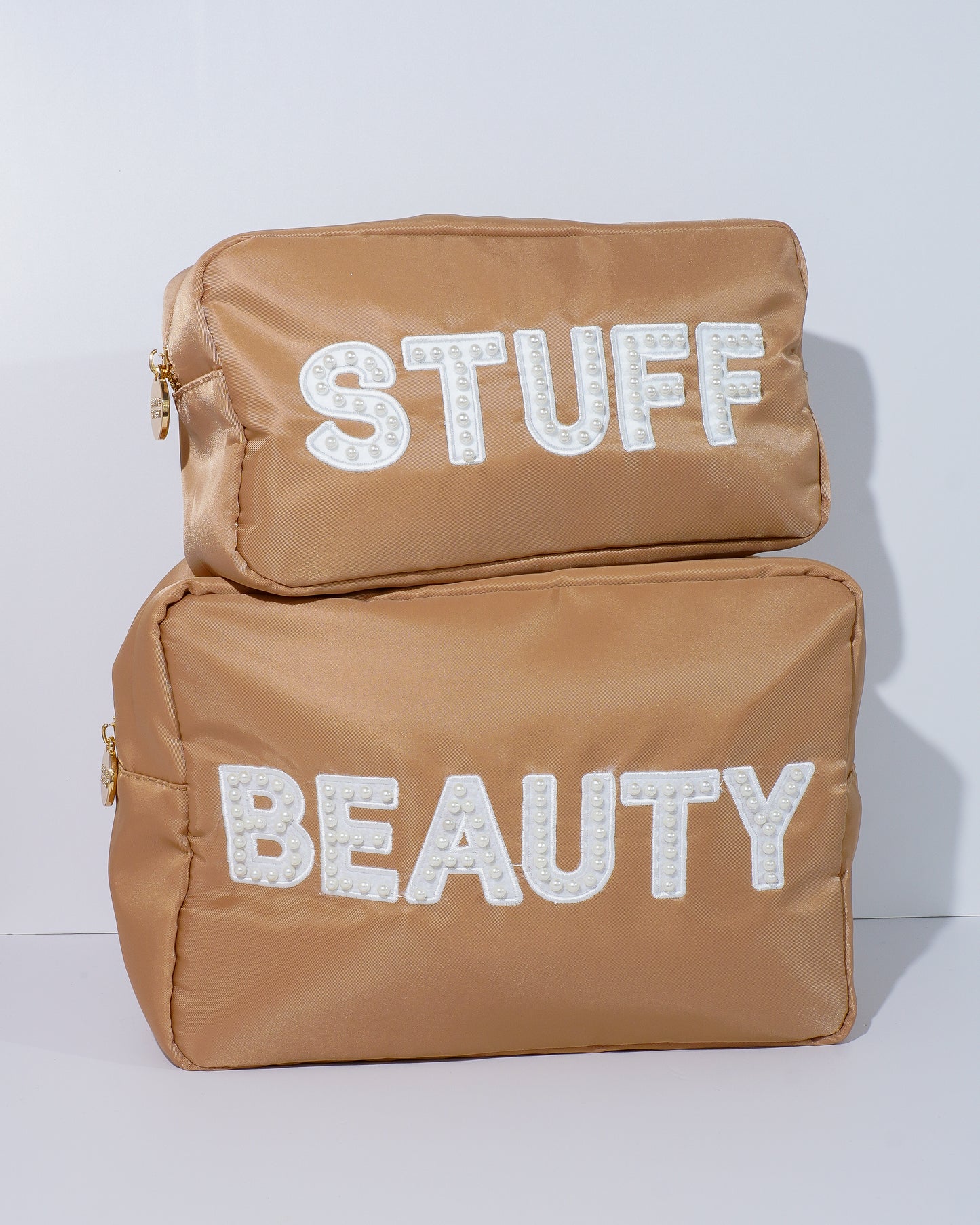 X-Large Caramel Beauty Makeup Bag, Cosmetics Bag and Travel Bag