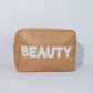 X-Large Caramel Beauty Makeup Bag, Cosmetics Bag and Travel Bag