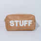 Large Caramel Stuff Makeup Bag, Cosmetics Bag and Travel Bag