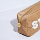 Large Caramel Stuff Makeup Bag, Cosmetics Bag and Travel Bag