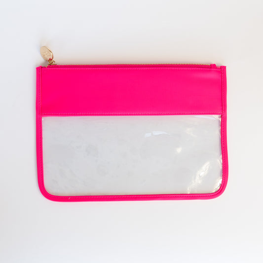 Candy Pink Clear Pouch