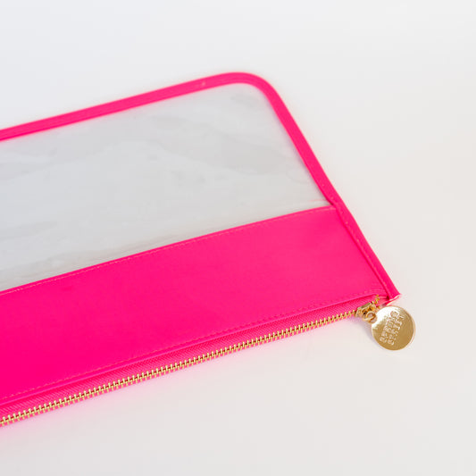 Candy Pink Clear Pouch