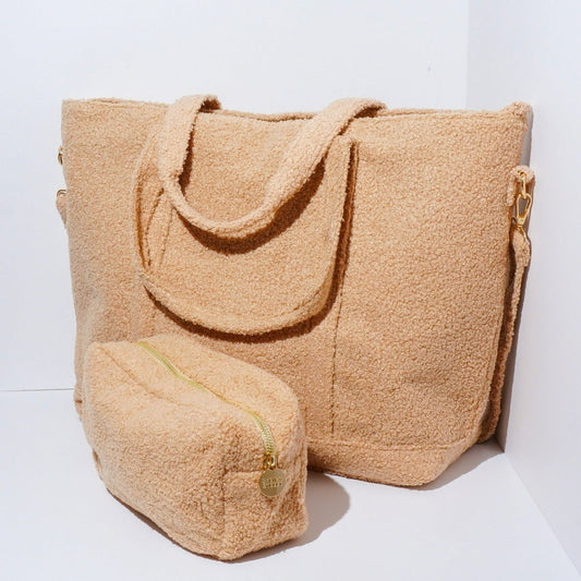 Large Caramel Teddy Travel Bag